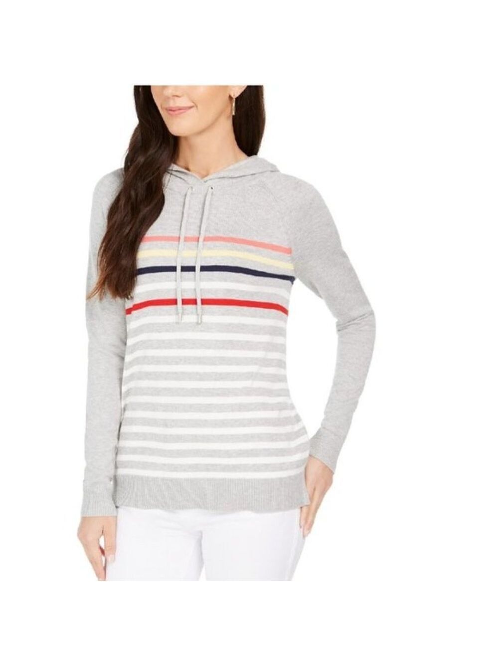 Charter Club Striped Hooded Sweater